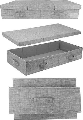 Miniatura 5 de DAYARD Contenedores de almacenamiento debajo de la cama con tapas, organizador de almacenamiento debajo de la cama con asas resistentes, paredes