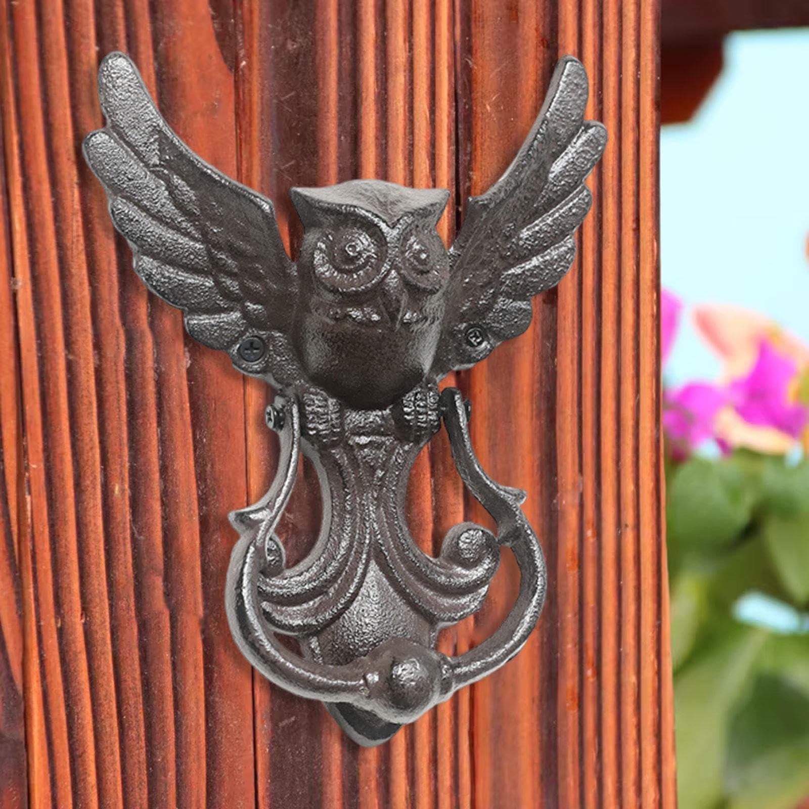 Heurtoir de Porte Hibou, Accessoire de Quincaillerie Extérieure Pratique et Robuste, Antique