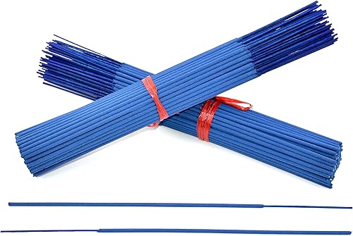 Miniatura 5 de 100 varillas de incienso sin perfume (azul) de 11 pulgadas, 100 % natural de Joss y bambú de 11 pulgadas en blanco punk, para hacer incienso de
