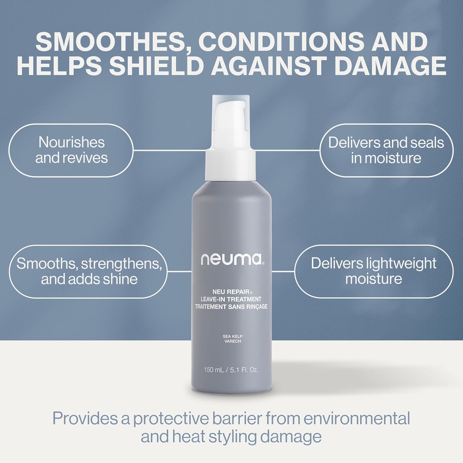 Neuma Neu Repair Leave In Hair Treatment Travel Size Hair Repair Treatment for Damaged Hair - Smooths, Conditions, Shields, Softens, Protects, Strengthens, Lemon, Lavender & Fir Needle Scent - Image 7