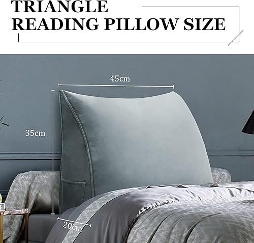 Miniatura 3 de Almohada de cuña de cama para cabecero, almohada de lectura para sentarse en la cama para adultos, cojín de respaldo triangular, almohadas de libro