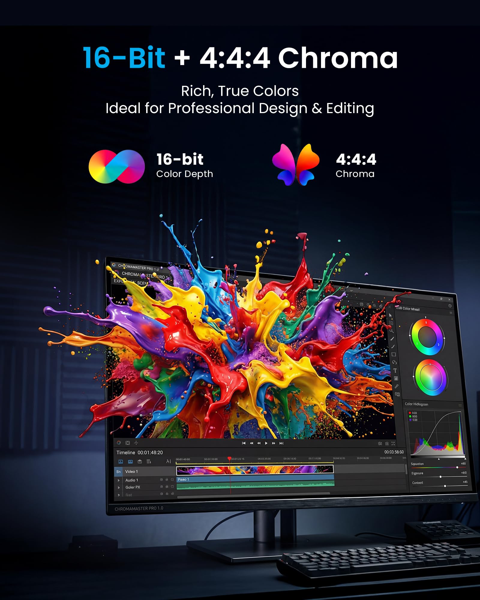 VENTION Kabel HDMI 2.2, 3 m, 96 Gbps, Ultra High Speed 16K, Ultra96 HDMI do soundbara eARC, 8K 120 Hz 4K 240 Hz, do PS5 Xbox, kart graficznych TV monitora