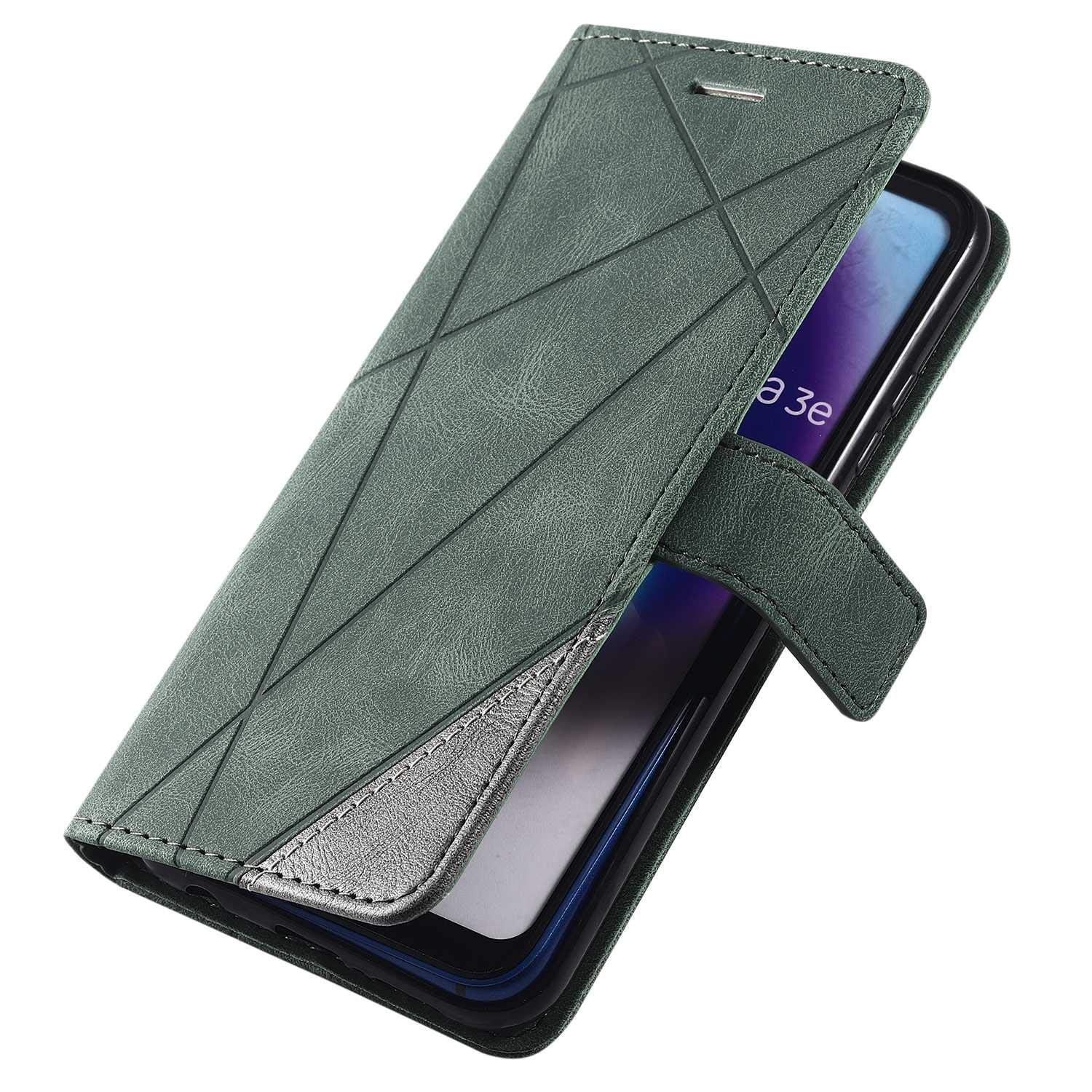 SONWO Cover per Huawei P20 Lite, Flip Caso in PU Pelle Case Cover Portafoglio Custodia per Huawei P20 Lite, [Kickstand] [Slot per Schede], Verde
