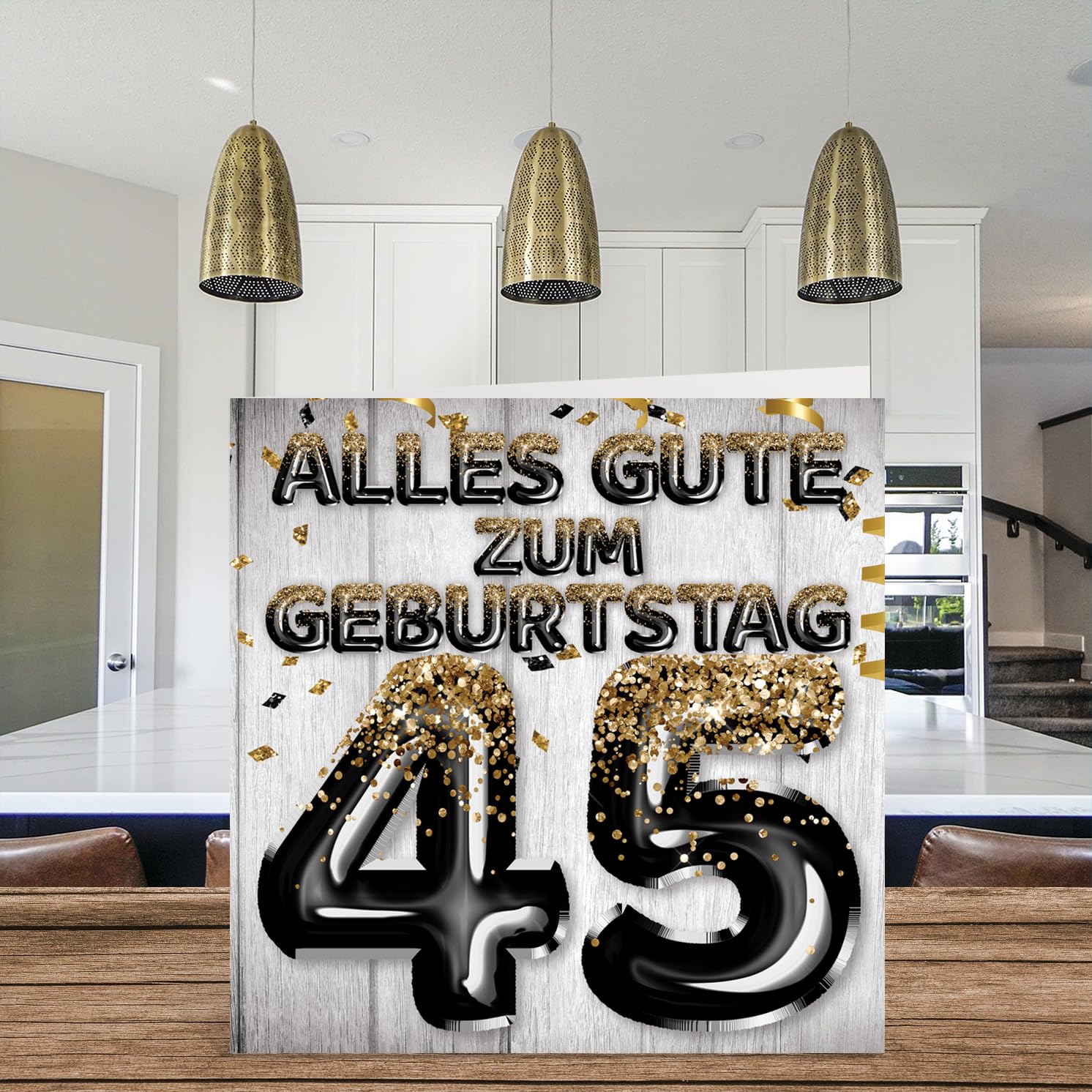 Afie Glückwunschkarte Zum 45. Geburtstag – Gold Glänzend, Strukturiert, 11,5x17 Cm, Mit Umschlag, Made In France