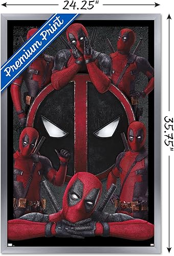 Miniatura 3 de Trends International Marvel Deadpool Legacy - Póster de collage de pared, 22.37 x 34.00 pulgadas, versión enmarcada plateada