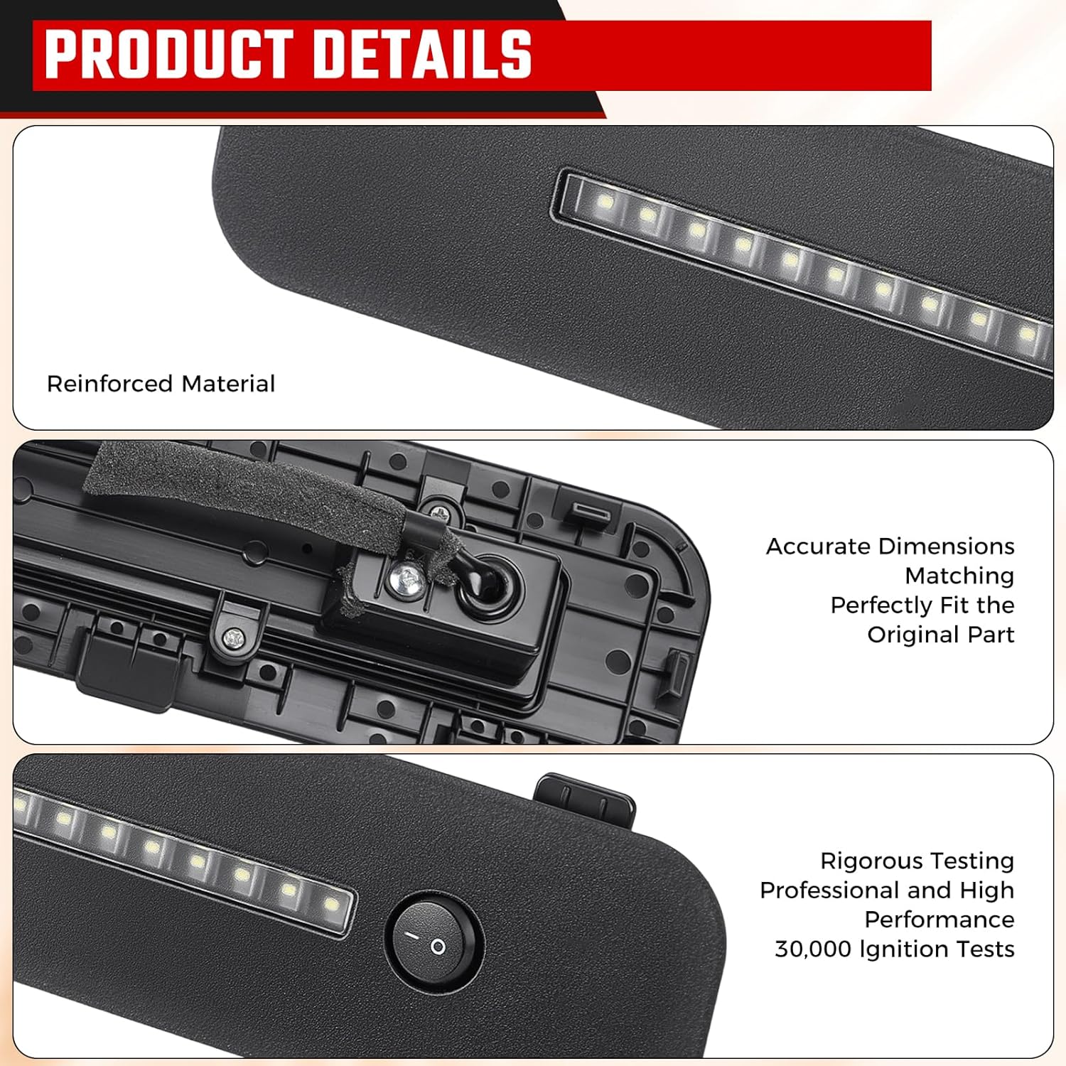 Rear Tailgate Cargo Light Assembly Compatible with Honda Passport 2026, Rear Cargo Area Interior Dome Light Replacement, Bright LED Utility Lamp Replace 08V30-3BM-100 PREO-PSS-030