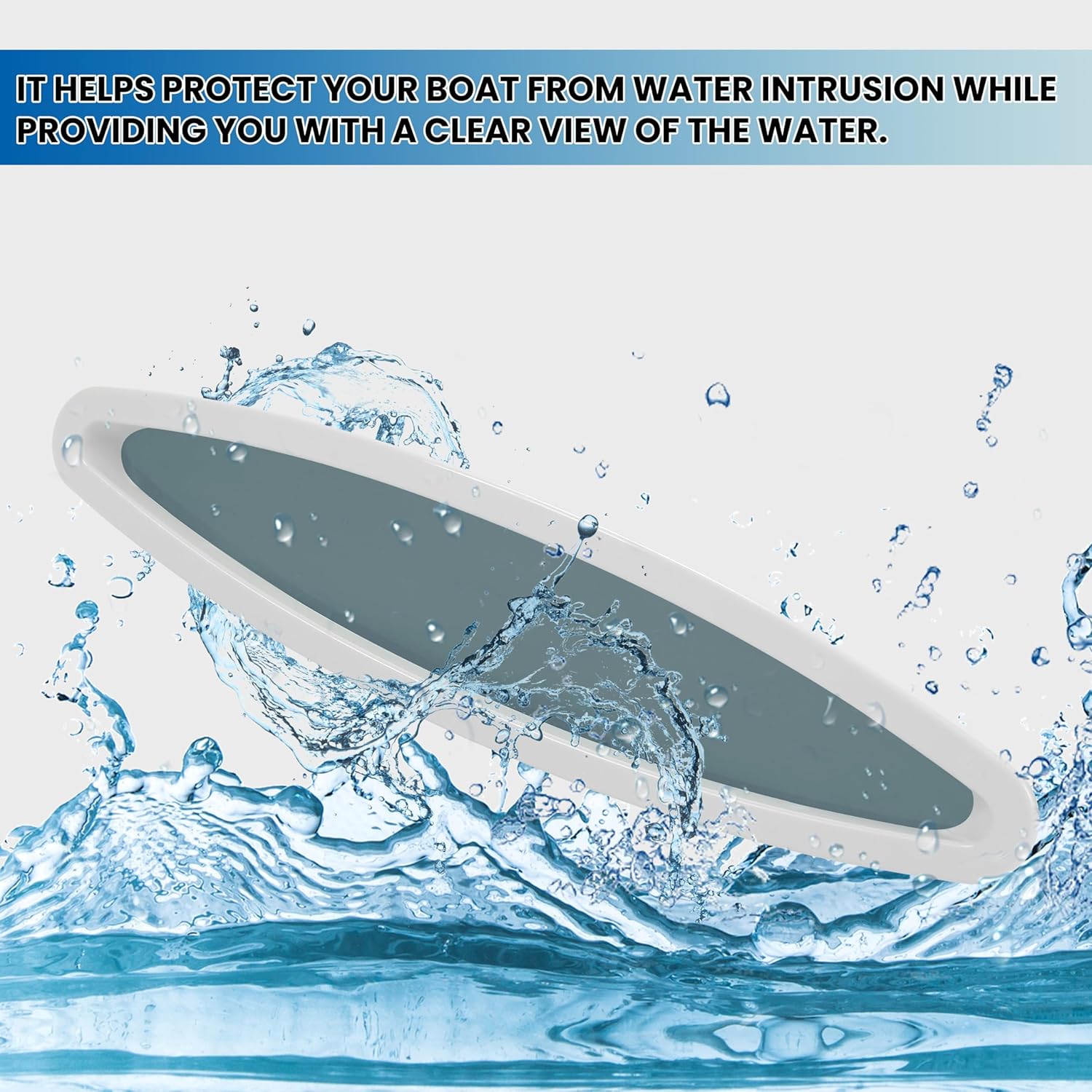 HECASA Boat Portlight Porthole Outer Ring Compatible with 2004 & 2007 Sea Ray 225 Weekender TOO Sundencers Express Boat Yacht Replacement Window with Outer Ring 23.5"L x5.25"W(597mm x 134mm)