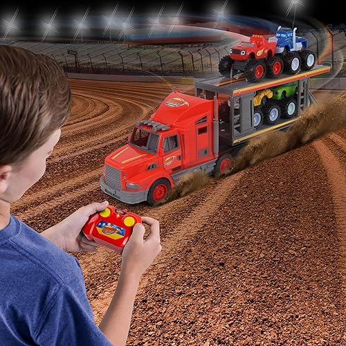 Miniatura 4 de NKOK Blaze y las Máquinas Monstruosas RC Transportador con Máquinas Monstruosas - Nickelodeon, Control Remoto, 2.4 GHz