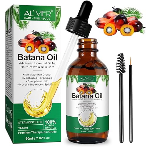 Aceite de batana para el crecimiento del cabello (2.02 onzas líquidas), aceite de batana 100% puro y natural, promueve el bienestar del cabello,