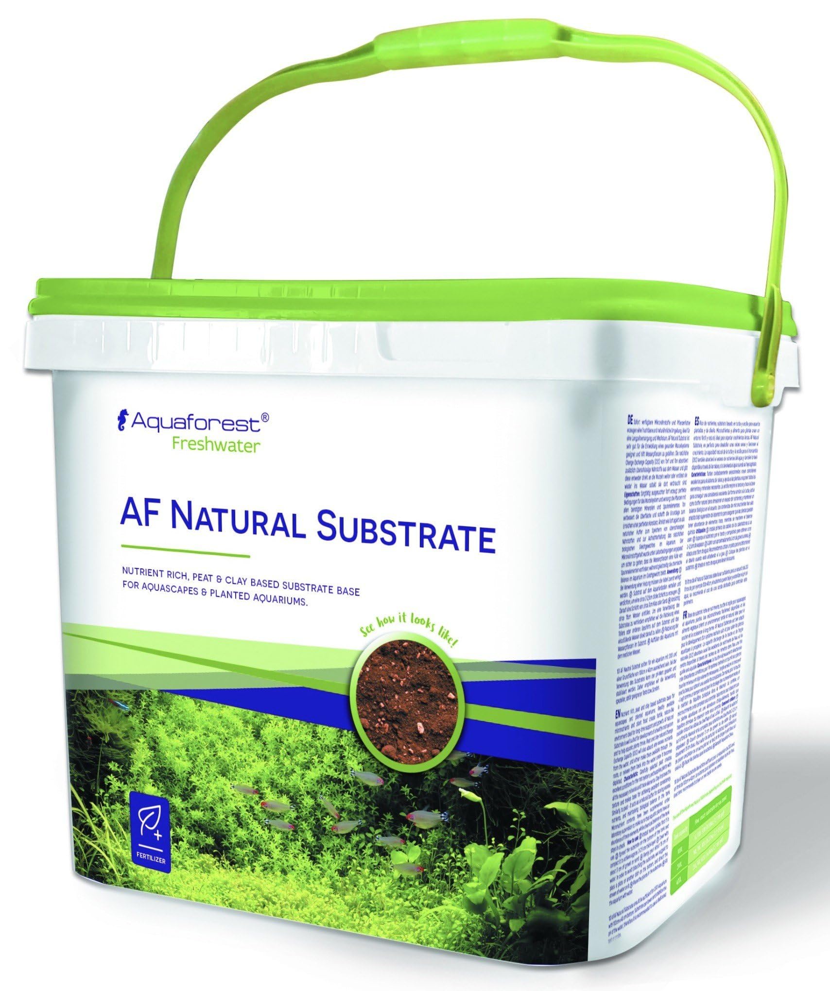 Aquaforest AF Natural Substrate Sacco 7,5 Litri - substrato a Base di Argilla e Torba Ricco di nutrienti per aquascaping e acquari piantumati