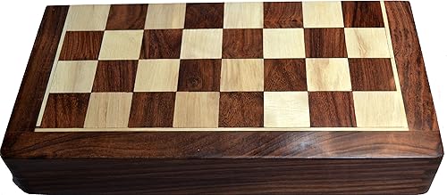 Miniatura 5 de Juego de ajedrez de 12 x 12 pulgadas con bolsa, juego de ajedrez magnético plegable estándar hecho a mano en palisandro fino con almacenamiento para