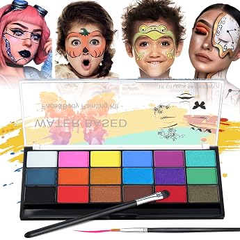 Janolia Face Paint Children's Make-Up Set, Body Painting Face Paint, Fancy Dress Colors Face Paint with Brush, Perfect Body