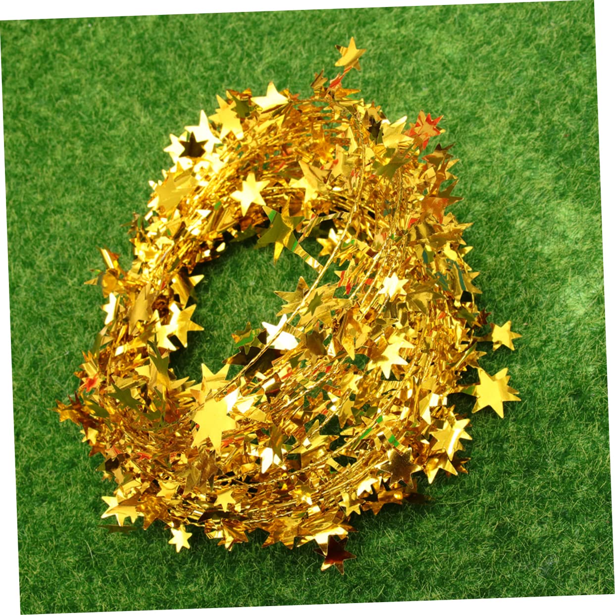 Cabilock 4 Set Ornamenti Da Appendere In Alto Ghirlanda Di Natale Illuminata Ghirlanda Di Glitter A Forma Di Stella Di Natale Ghirlanda Di Stelle Metalliche Decorazione Di Rete 6 pezzi * 4