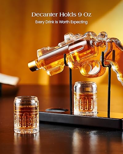 Miniatura 5 de Regalos de cumpleaños para hombres, papá, juego de decantador de whisky Kollea Gun con vaso de chupito, ideas geniales de regalos de Navidad para