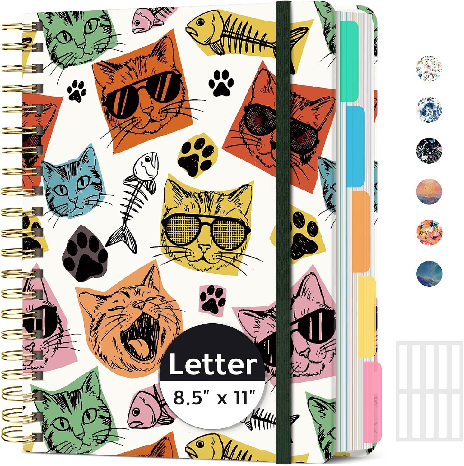 Taja Spiral Notebooks for Work 5 Subject Notebook with Removable Dividers