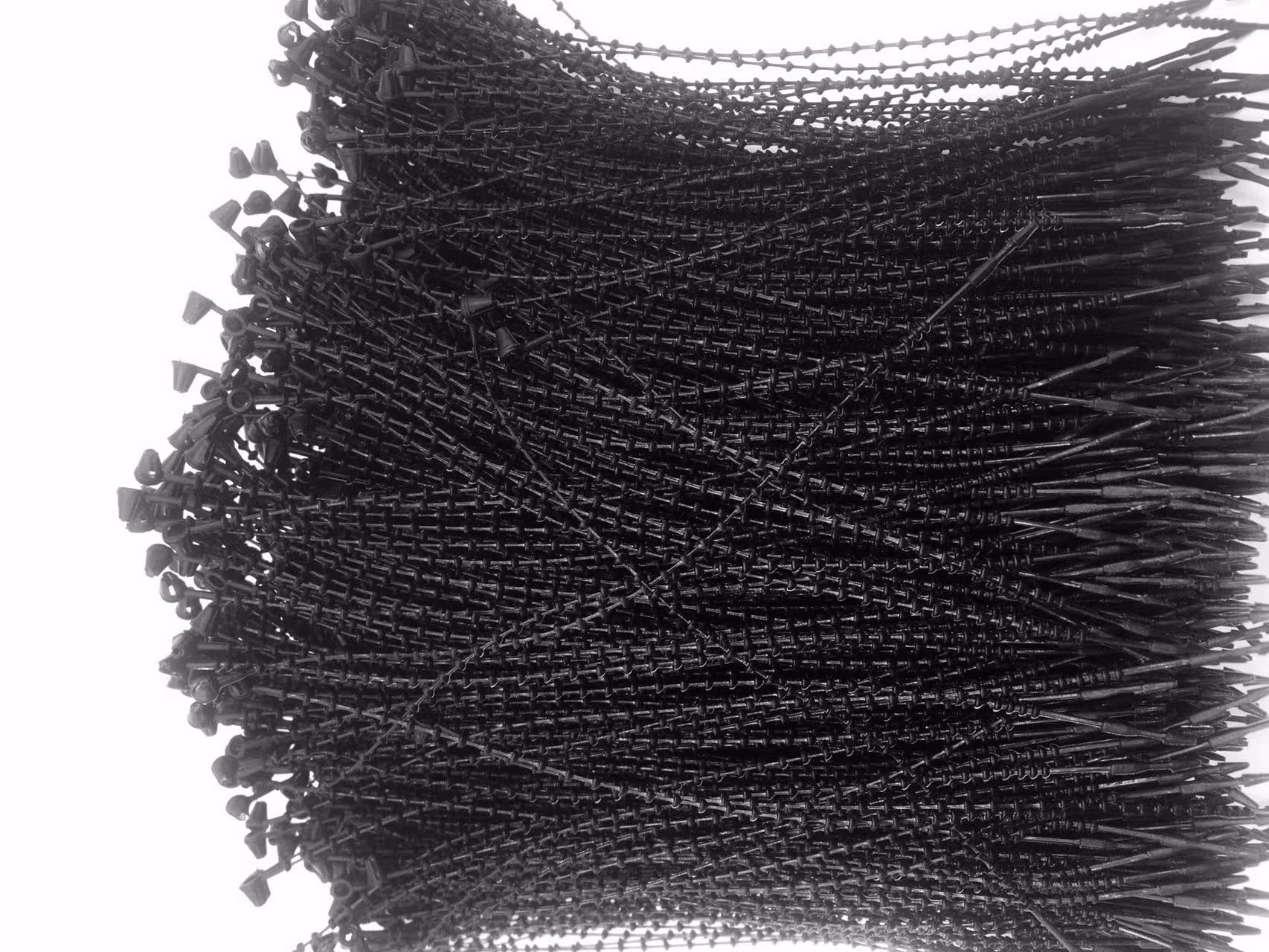 Photo 1 of Clear Bead Chain Adjustable Safety Bead Ring Lacing Closure Plastic Garment Tag Beads with Buckle Strap Black (1000pcs/pack) (Black 3 inch)