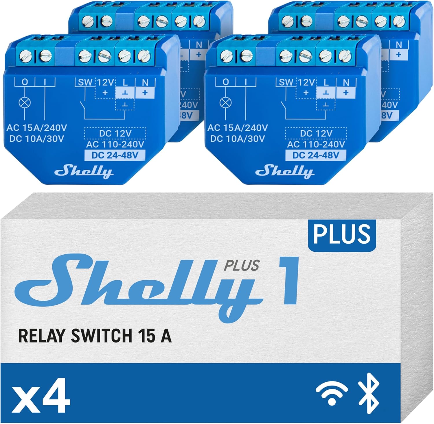 Shelly Plus 1, Interruttore Relè Intelligente, WiFi e Bluetooth ...