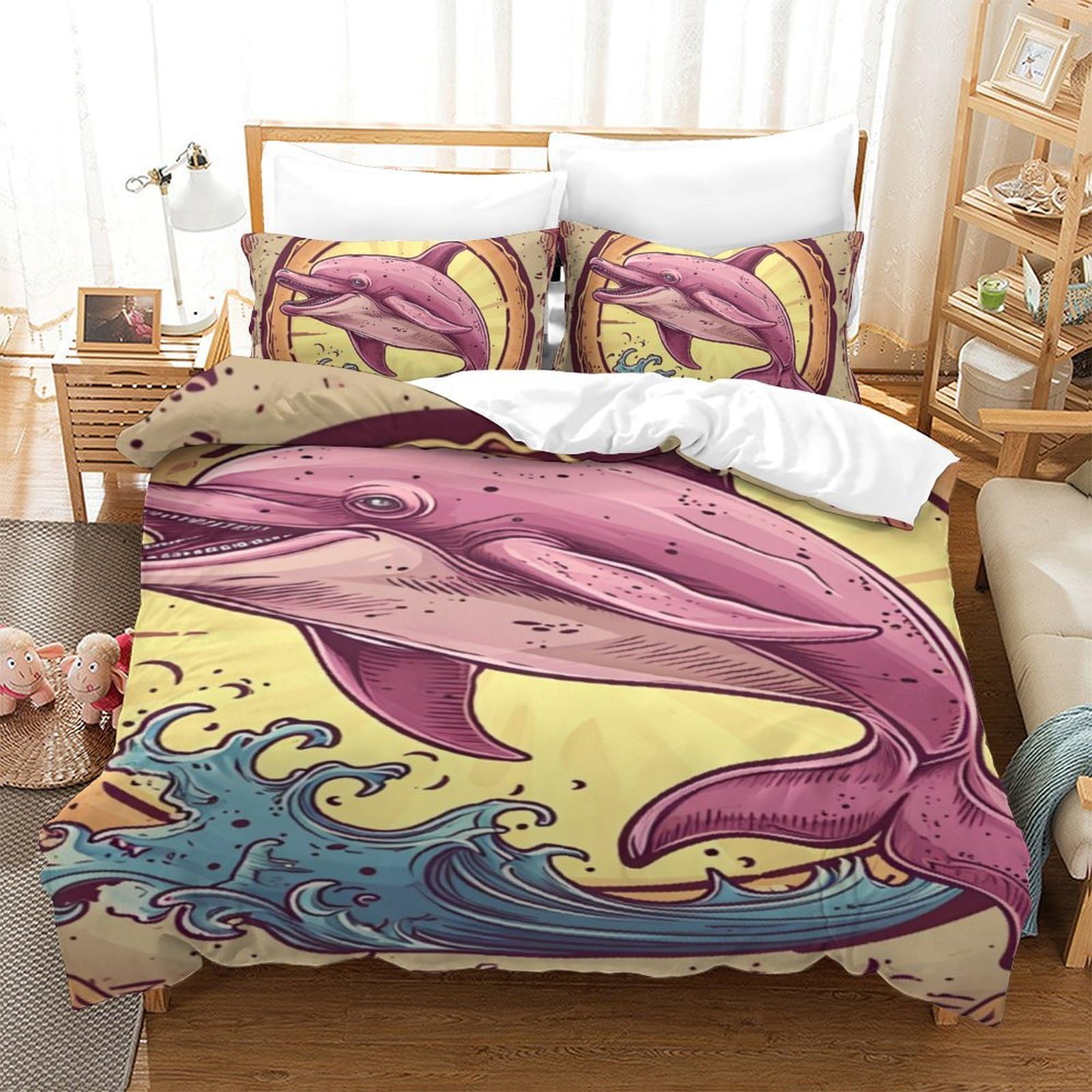 Housse de couette 140x200 baleine en microfibre anti-transpiration pour literie enfant