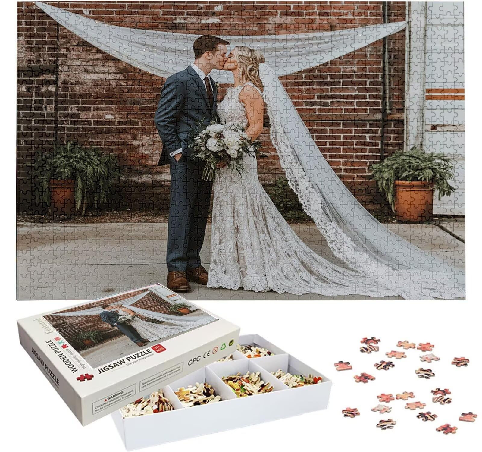 Puzzle Personalizado con Foto, Personalizada Rompecabezas Personalizado Diseña tu Logo Foto o Texto, Personalizado Navidad Halloween San Valentín Parejas Niños Familia Amigos h-2117