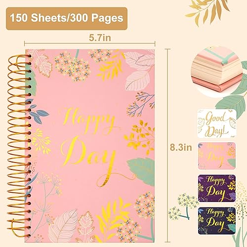 Miniatura 2 de Yoment Cuaderno de espiral para mujer, 5 x 7, 300 páginas, lindo cuaderno estético en espiral, cuaderno A5 con espiral de tapa dura para tomar