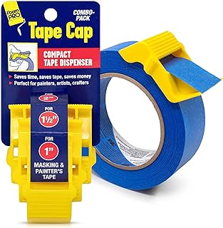 Foampro 149 Tape Cap Compact Tape Dispenser, 3-Pack for 1”, 1 1/2” and 2” Masking and Painter’s Tape | DIY Painting Access...
