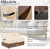 Vista 4 de Funda para sofá biplaza (2 asientos) y muebles de patio/exteriores, 58 pulgadas de ancho x 32.5 pulgadas de profundidad x 31 pulgadas de alto, Beige