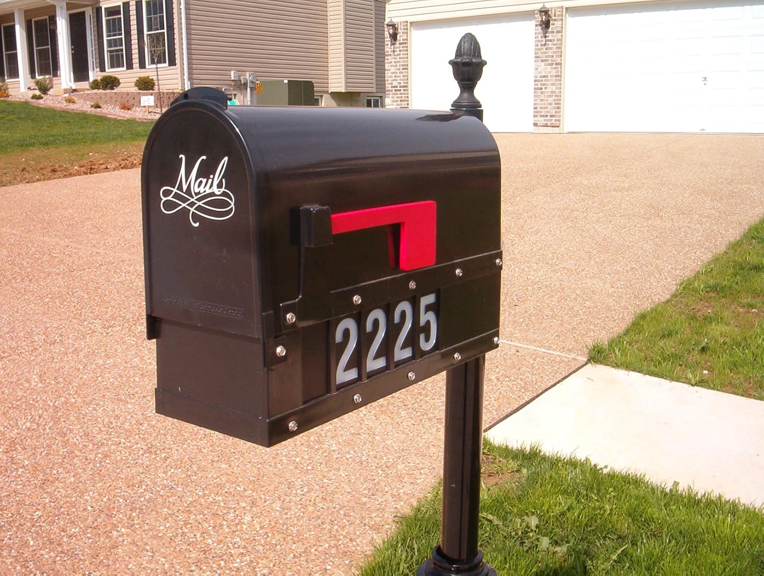 Mailbox with Lighted Address, Black Security Mailboxes
