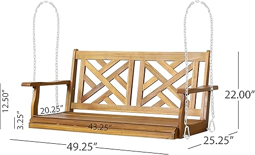 Miniatura 8 de Christopher Knight Home Alejandro - Columpio para porche, teca