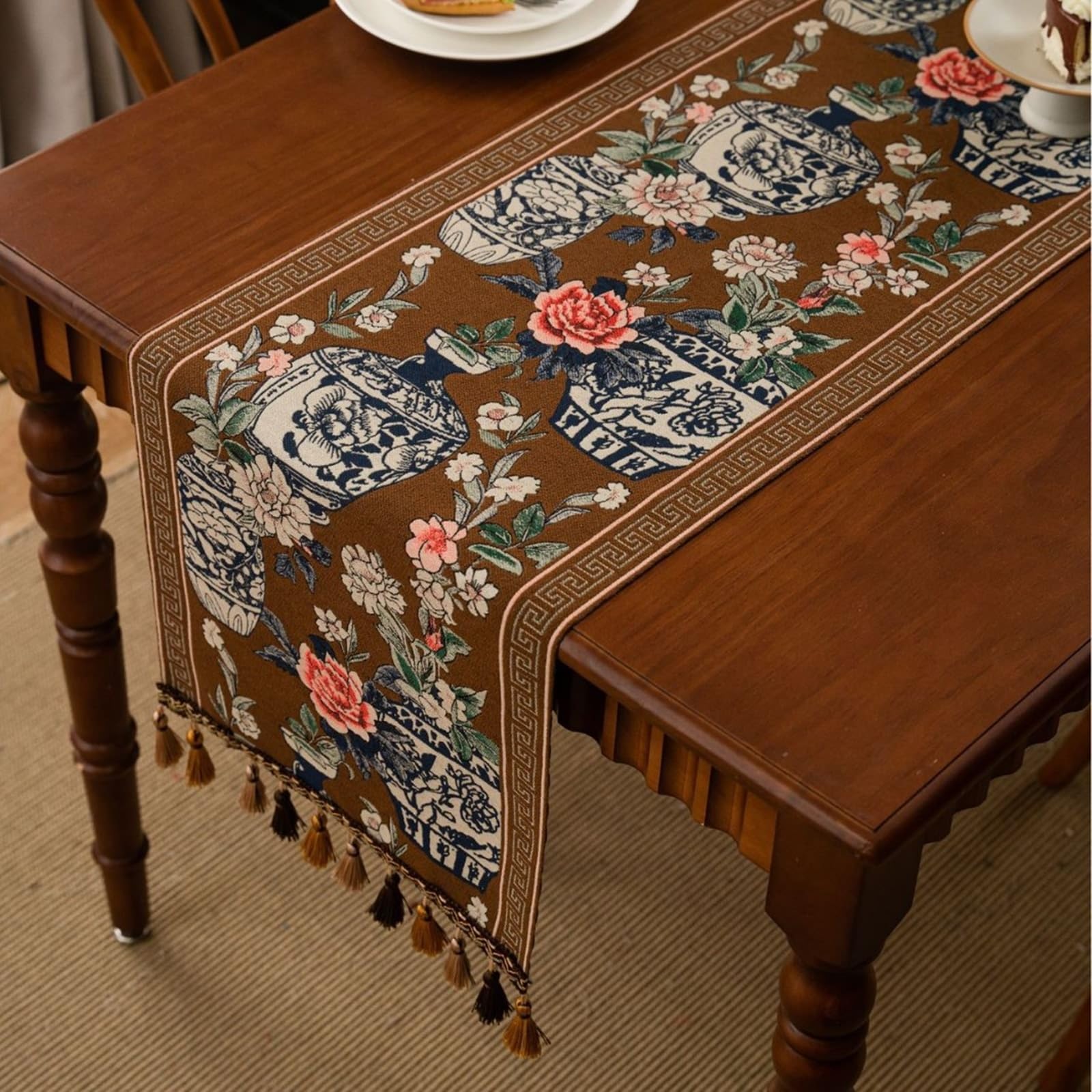 Chemin de table campagne chic pour repas de fête en famille