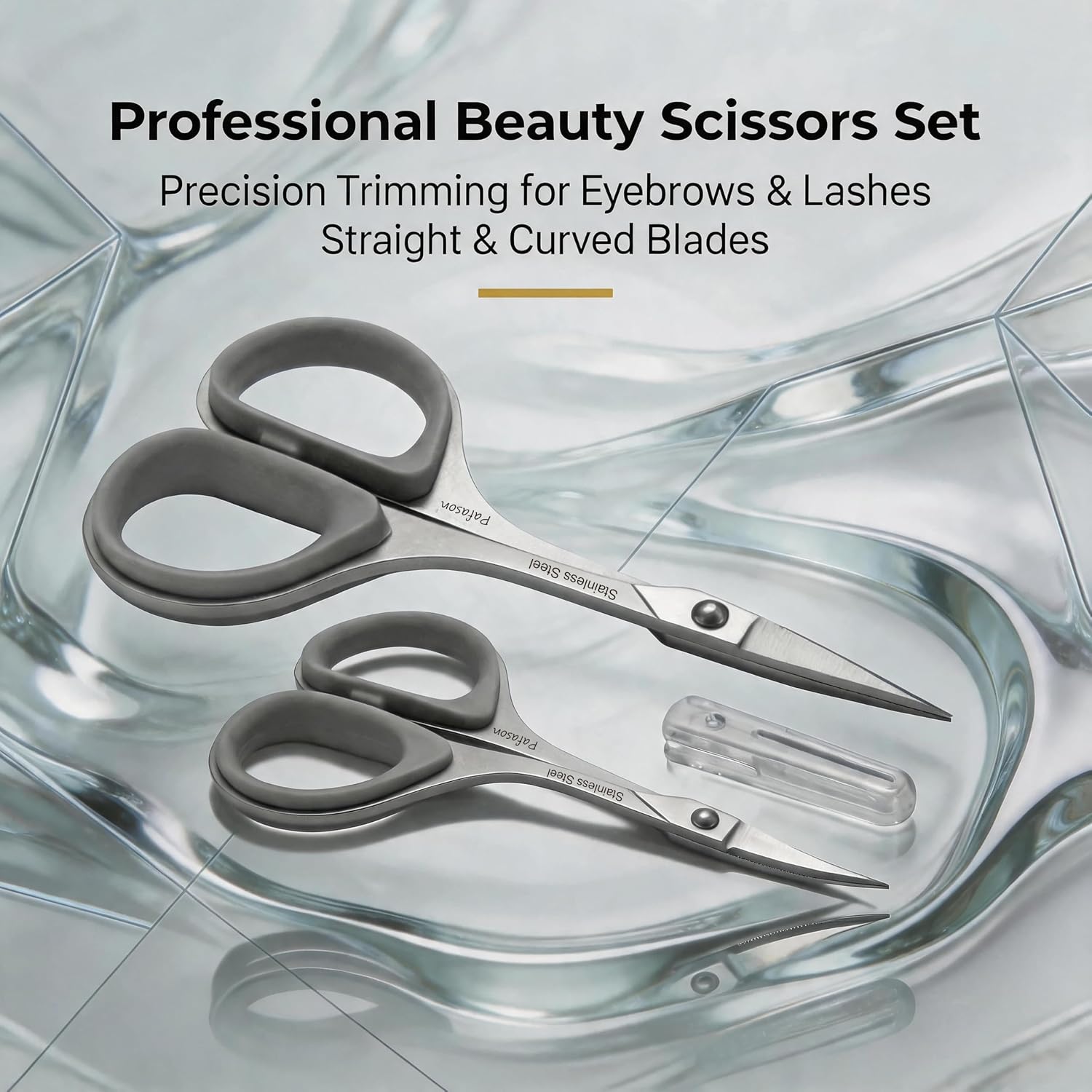 PAFASON Small Travel Eyebrow Eyelash Hair Trimming Scissors Set Point Tip