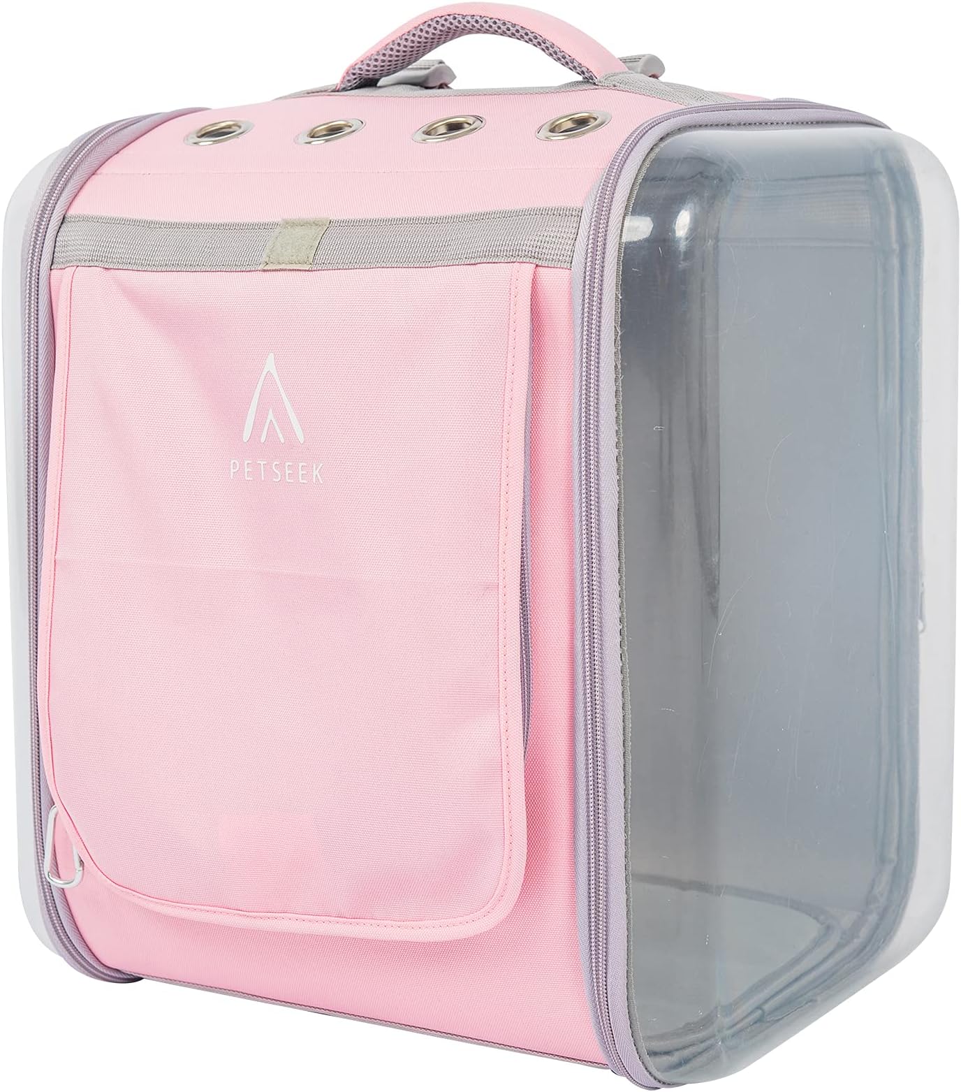 Petseek Cat Backpack Carrier Large Pet Backpack Carrier, 17lbs Load-Bearing Ventilated Design Dog Backpack Carrier for Small Dogs, Sturdy Cat Bubble Backpack for Travel, Hiking & Outdoor Use