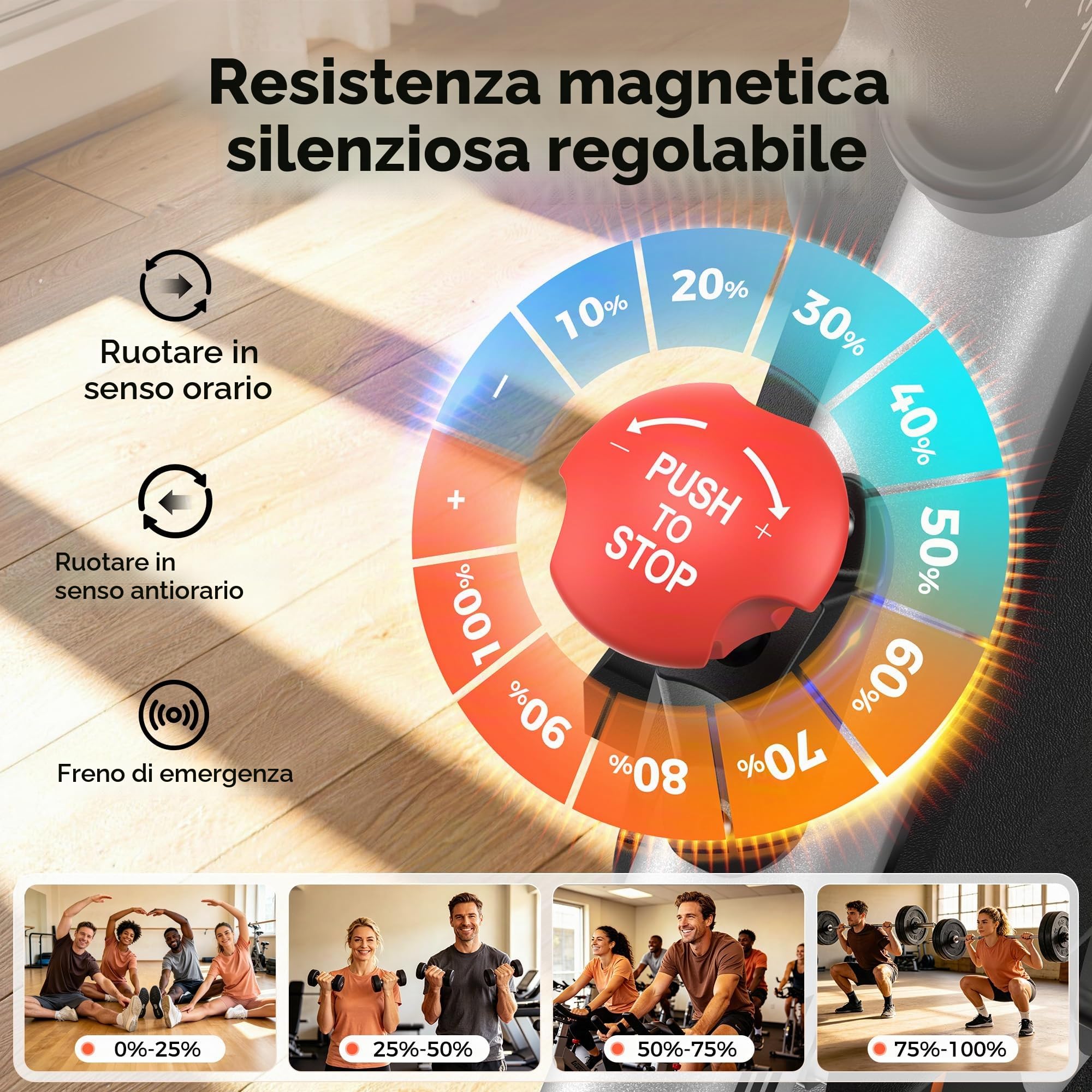 YOSUDA Cyclette da Casa con App, Resistenza Magnetica Regolabile, Silenziosa, Aerobica Domestica, Display LCD, Design Ergonomico, Capacità 136/160 kg