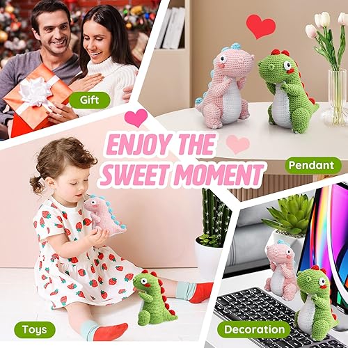 Miniatura 6 de Blyrbnom Kit de ganchillo para adultos principiantes, kit de inicio de ganchillo con tutoriales en video, gancho de ganchillo para principiantes y