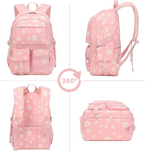 Miniatura 2 de Daisy - Mochila escolar para niñas, con lonchera, juego de bolsa de libros, mochilas para adolescentes y niñas