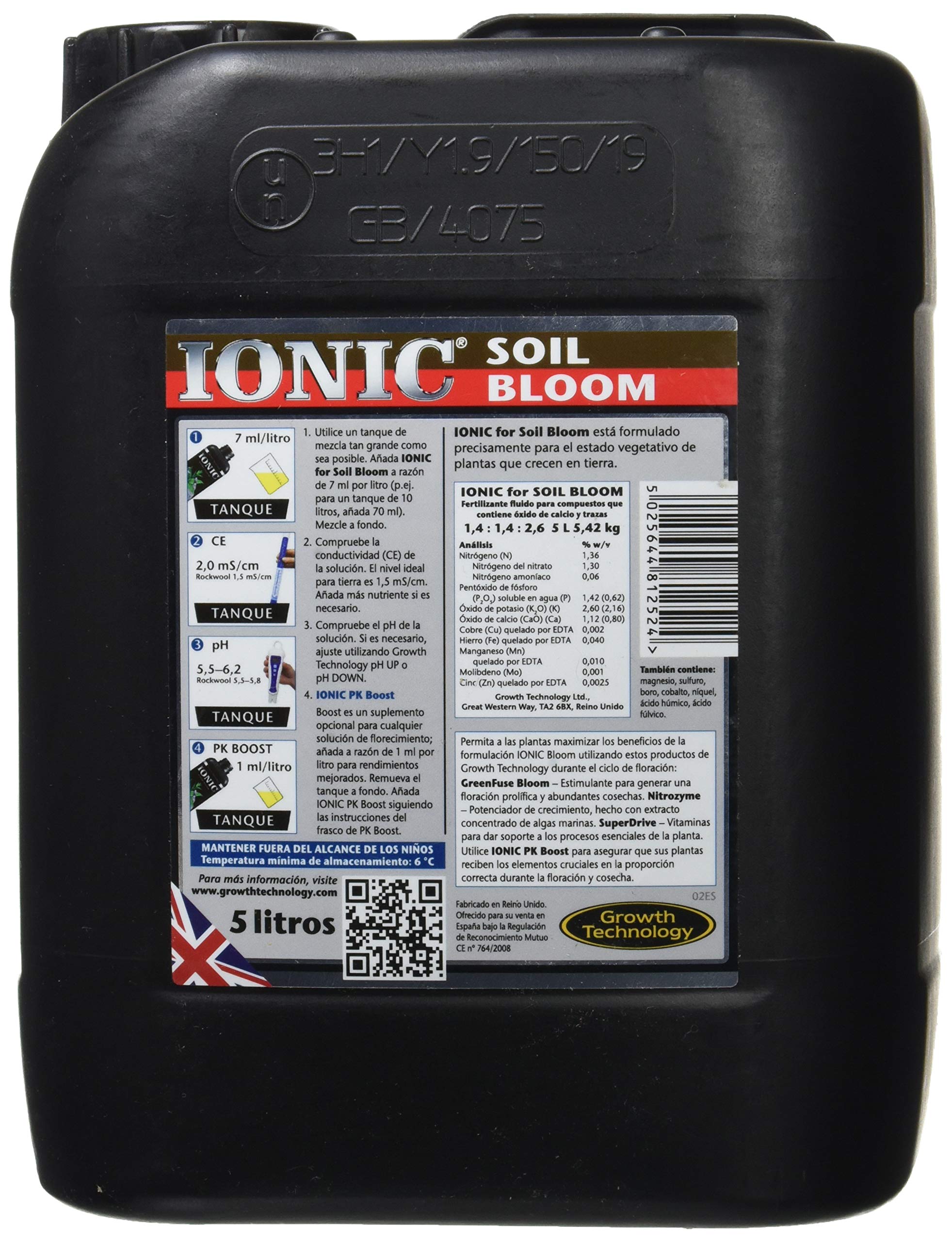 Growth Technology Engrais/Engrais Ionic Soil Bloom (5 L)