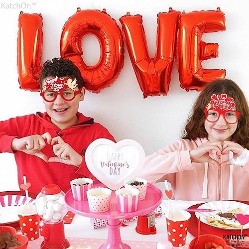 Miniatura 8 de KatchOn, Cartel de feliz día de San Valentín  XL, paquete de 13  Lindas gafas de San Valentín  Fondo de San Valentín para decoraciones de San