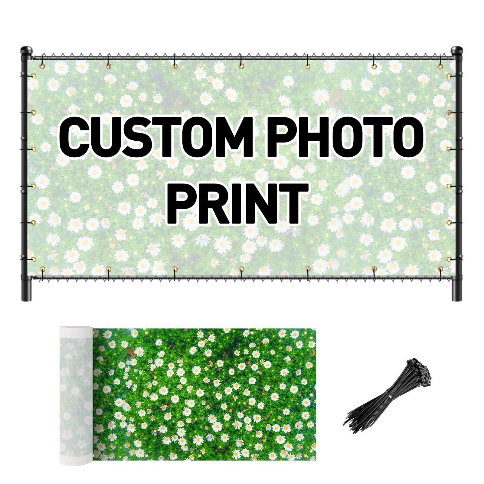 UPGRADE Custom Scenic Privacy Fence Screen for Outdoor Full-Color Printed Fence Cover with PVC Mesh UV Resistant, Weatherproof Perfect for Garden, Balcony, Backyard