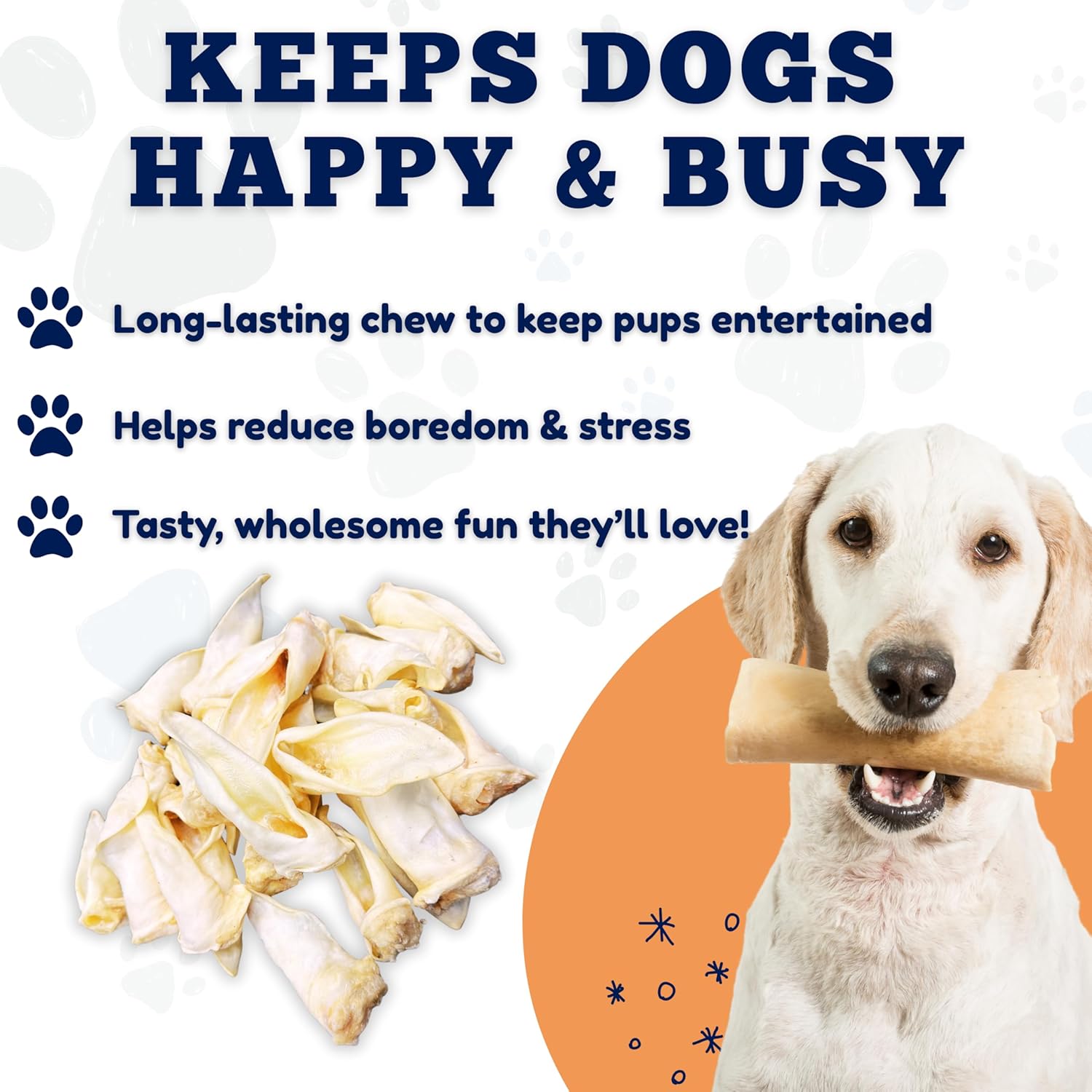 Amazing Dog Treats - Lamb Ears (15 Pcs/Pack)- Natural Dog Chews -Rawhide Alternative - No Hide Dog Bones
