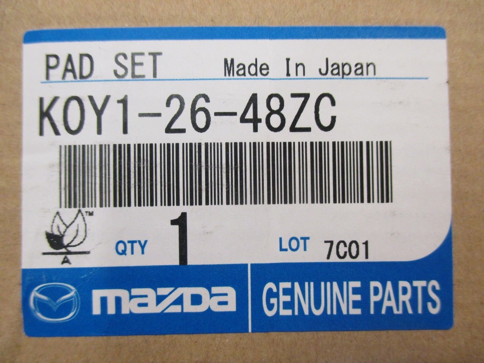 Mazda CX-5 2013 – 2016 Nuevo Genuine Mazda OEM pastillas de freno trasero k0y1 – 26 – 48zc