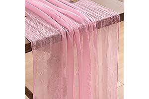 Pink Cheesecloth Table Runner: Feminine Charm for Boho-Chic Weddings and Events