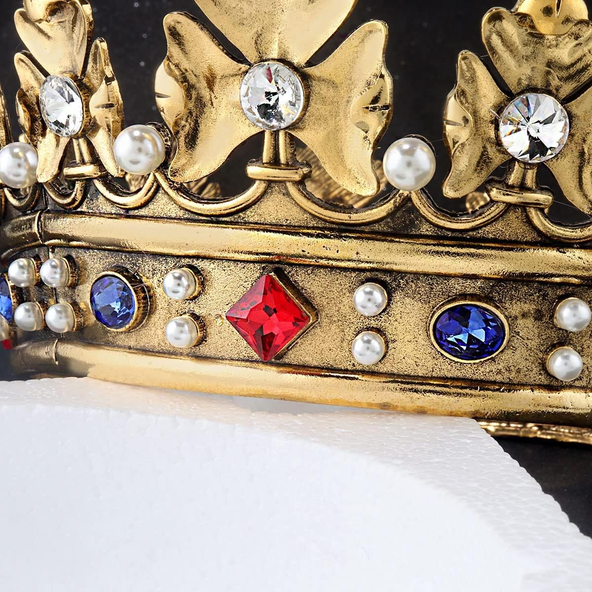 Couronne royale baroque en métal pour homme - Couronne de cheveux - Cercle complet - Accessoires pour cheveux pour fête d'anniversaire - Pour cosplay, bal de fin d'année, Quinceanera