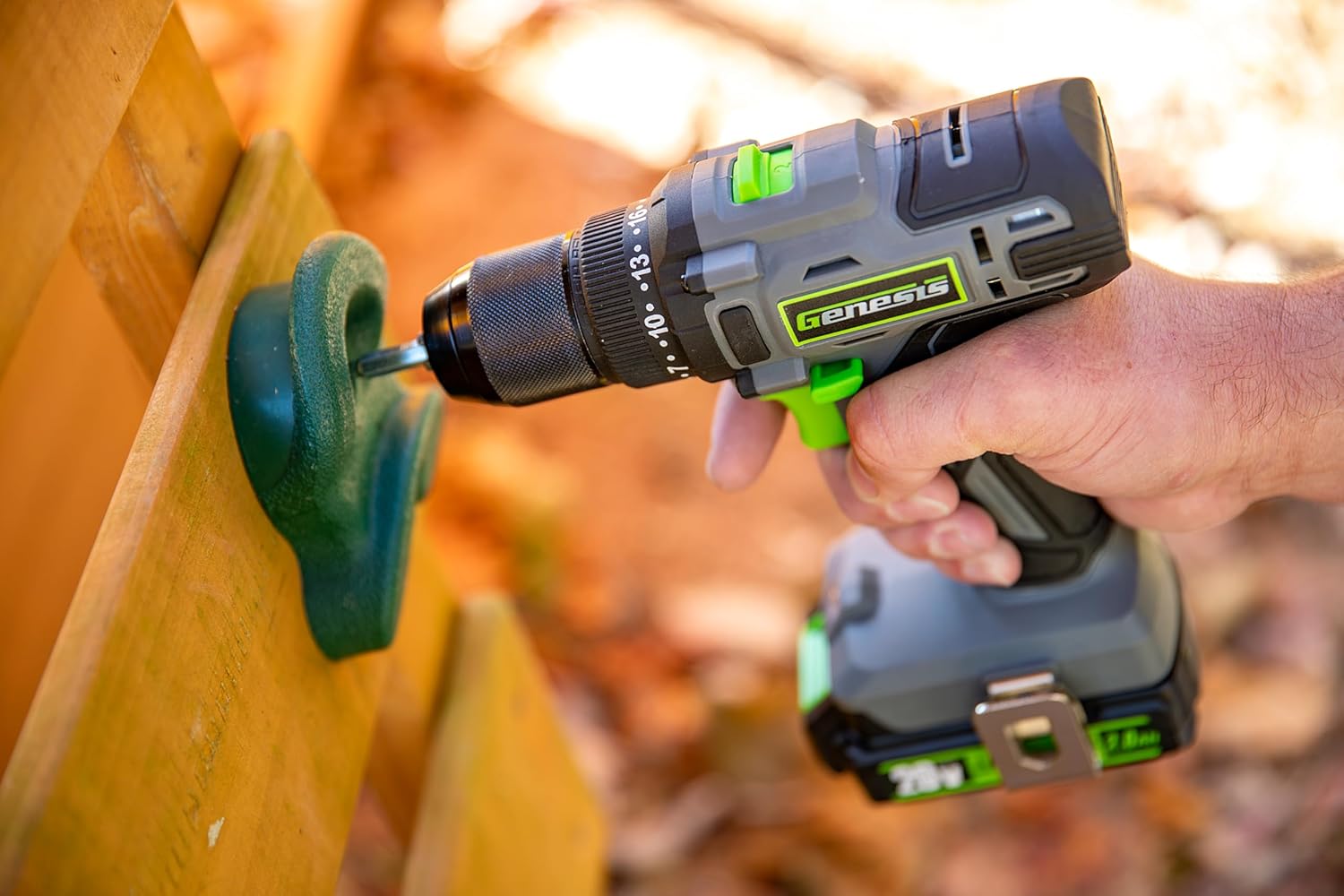 Genesis 20V 1/2" Cordless Drill with Battery and Charger, Metal Ratcheting Chuck, 450 in-lbs, 2.0Ah Battery and Charger (GLCD2012B)