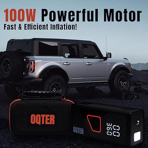 Miniatura 8 de Inflador de neumáticos, compresor de aire portátil, inflador de neumáticos portátil de 150 PSI para automóvil, bomba de aire para neumáticos de