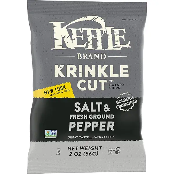 Kettle Brand Potato Chips, Krinkle Cut, Salt & Fresh Ground Pepper Kettle Chips, 2 Oz 9