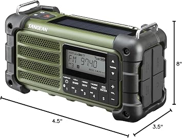 Sangean MMR-99 AM/FM Bluetooth Weather Emergency Radio, Multi-Powered