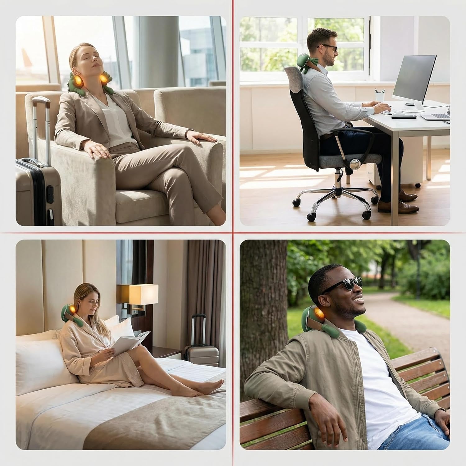 Neck and Shoulder Massager with Heat, Deep Tissue 4D Kneading Massage Pillow, Real Hand Simulation 5-Finger Massage, Hands-Free Strap, Pain Relief for Neck, Back & Shoulders