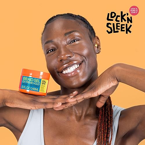 Miniatura 7 de LOCK'N SLEEK Gel trenzado (5 onzas), fijación extrema, sin escamas, control de bordes de alto brillo, argán, camelia, aceite de aguacate