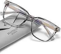 Vista 1 de Madison Avenue Gafas de bloqueo de luz azul con estilo cuadrado de moda para mujeres con estuche, elegantes gafas antirreflejos para computadora