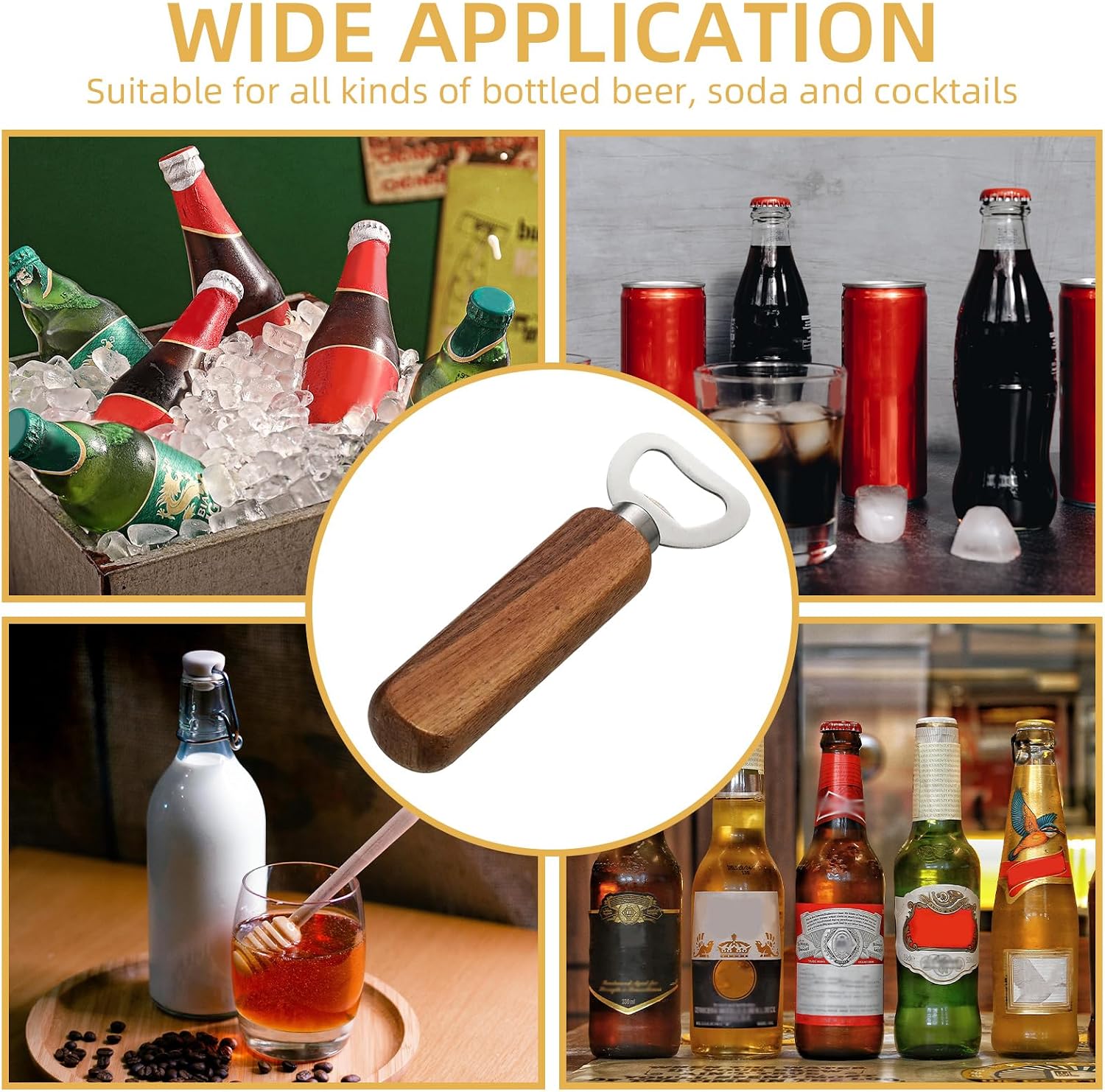 25 PCS Wood Bottle Opener Bulk Wooden Beer Bottle Openers DIY Engravable Wood Beer Opener for Bartender Restaurant Wedding Gift Party Favors (25 Pcs)