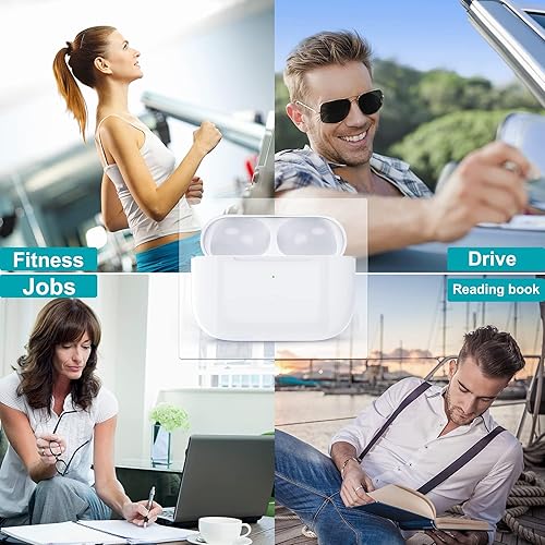 Miniatura 6 de Funda de carga inalámbrica compatible con AirPods Pro de 1ª y 2ª generación, fundas de repuesto para cargadores Airpods Pro, compatible con